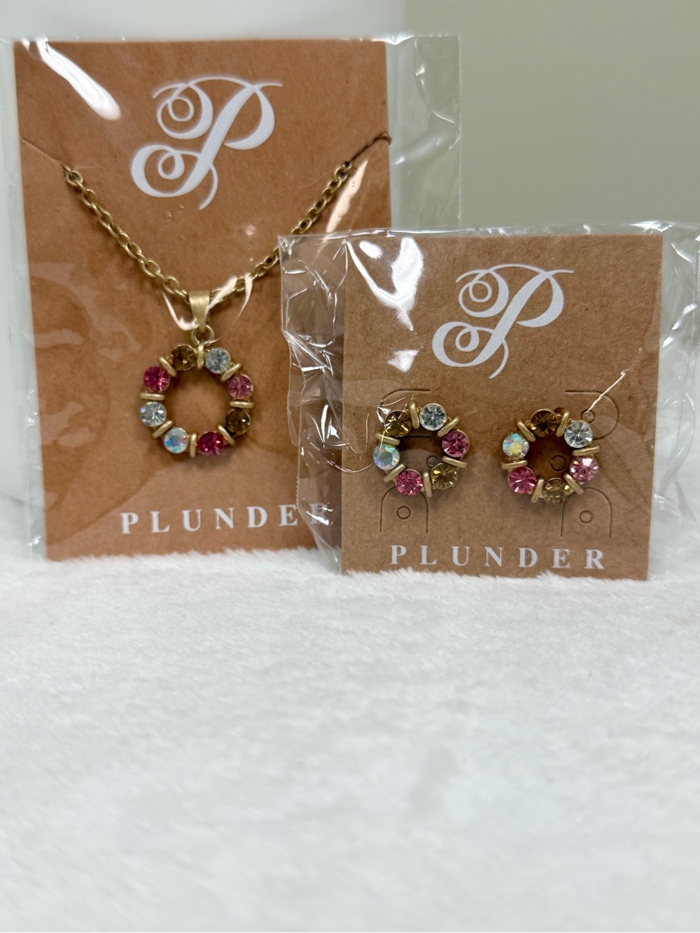 Plunder Gold-Tone Necklace & Earrings Set